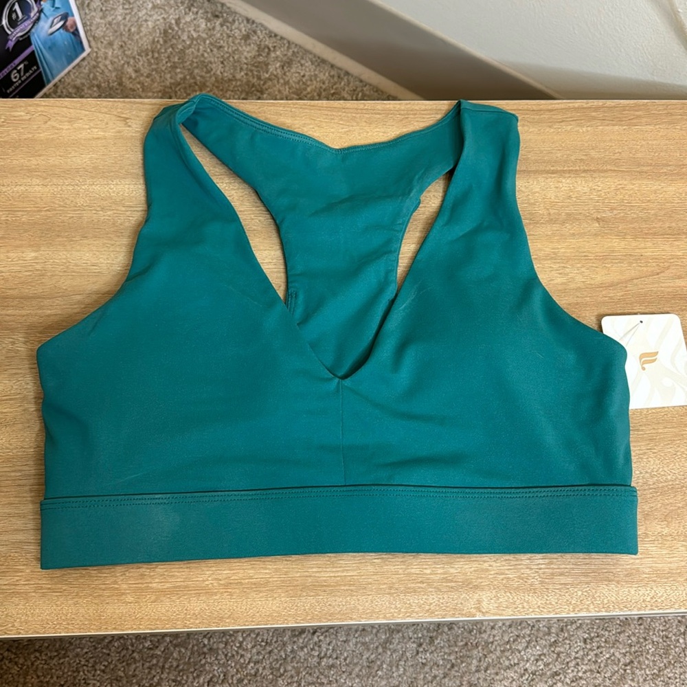 NWT Fabletics On-The-Go Midi Medium Impacts Sports Bra Deep Cypress